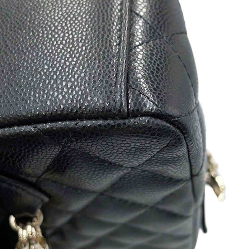シャネル リュック マトラッセ ココマーク キャビアスキン ミニ AP3753 CHANEL 2way バッグ バックパック 黒