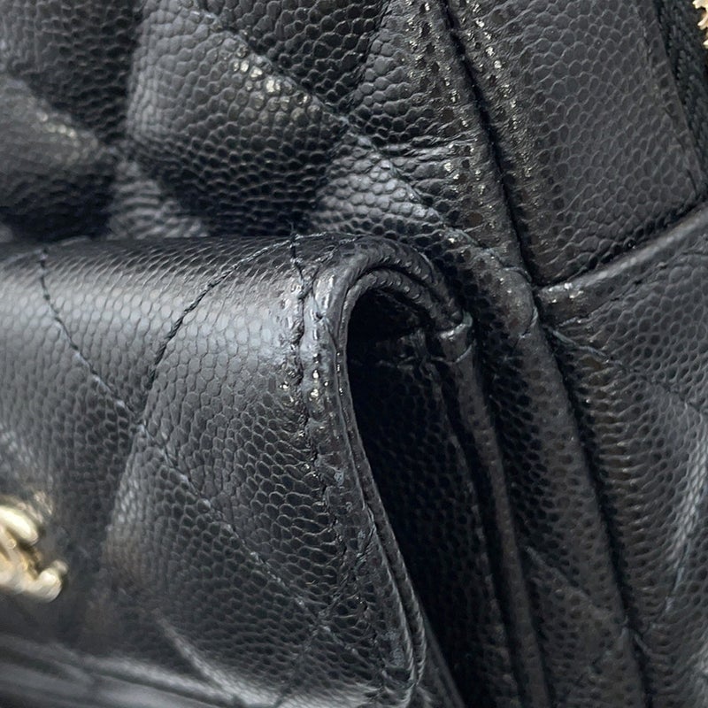 シャネル リュック マトラッセ ココマーク キャビアスキン ミニ AP3753 CHANEL 2way バッグ バックパック 黒