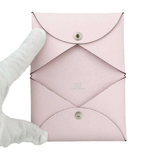 エルメス カードケース カルヴィ ローズダーリン エプソン K刻印 HERMES 名刺入れ