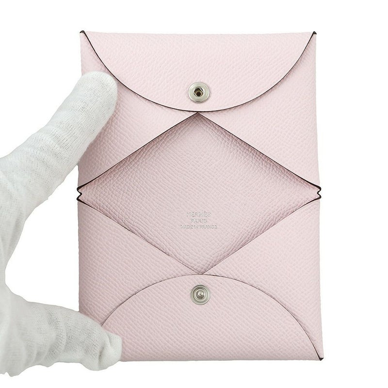 エルメス カードケース カルヴィ ローズダーリン エプソン K刻印 HERMES 名刺入れ