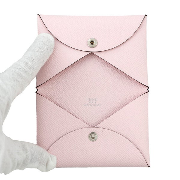 エルメス カードケース カルヴィ ローズダーリン エプソン K刻印 HERMES 名刺入れ