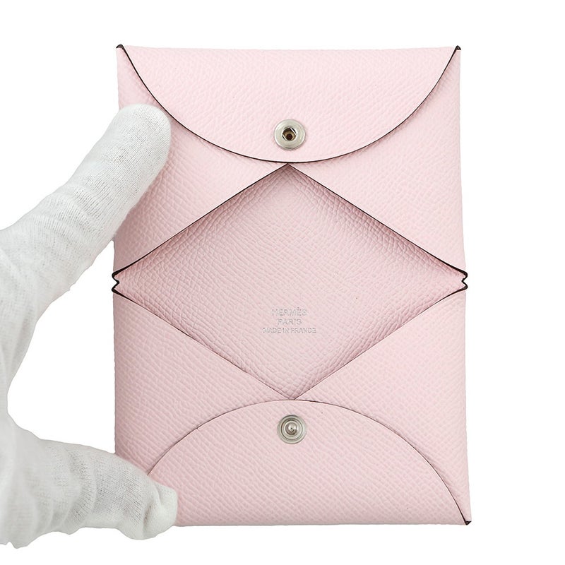 エルメス カードケース カルヴィ ローズダーリン エプソン K刻印 HERMES 名刺入れ
