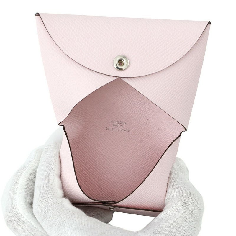 エルメス カードケース カルヴィ ローズダーリン エプソン K刻印 HERMES 名刺入れ