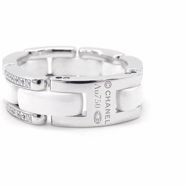 シャネル リング ウルトラ コレクション ダイヤモンド40P 約0.22ct K18WG セラミック リングサイズ58 J2643 CHANEL
