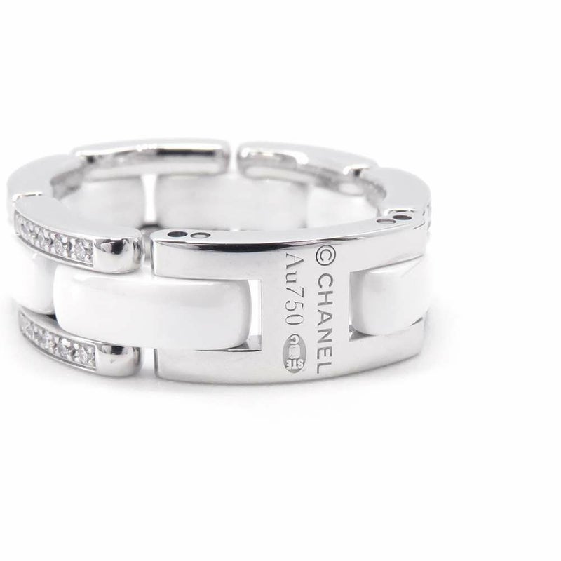 シャネル リング ウルトラ コレクション ダイヤモンド40P 約0.22ct K18WG セラミック リングサイズ58 J2643 CHANEL