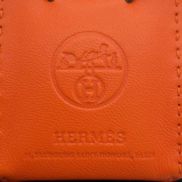 エルメス バッグチャーム ショッパー サックオランジュ フー/ゴールド ラムスキン Y刻印 HERMES