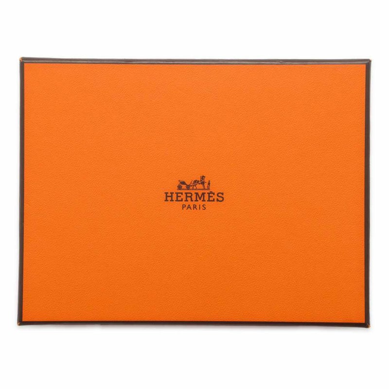 エルメス 二つ折り財布 インザループ コンパクト ジョーヌナブル/シルバー金具 シェブルミゾル D刻印