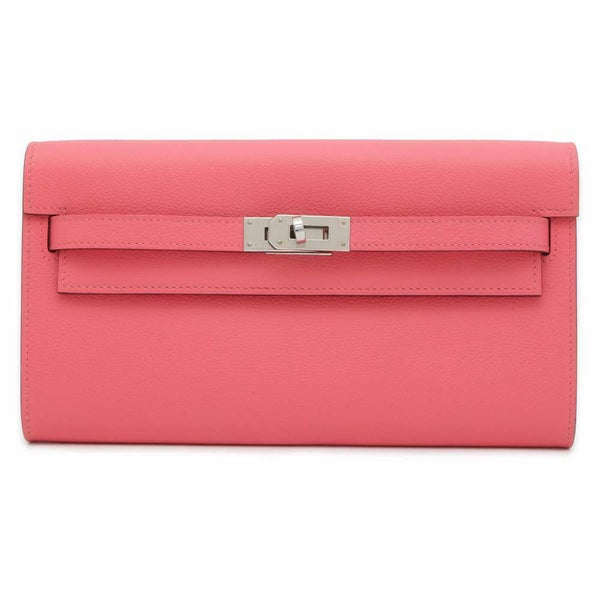 エルメス ケリーウォレット ロング トゥーゴー ローズアザレ/シルバー金具 エバーカラー B刻印