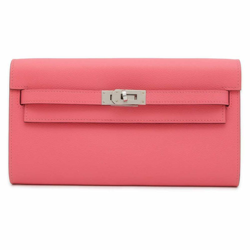 エルメス ケリーウォレット ロング トゥーゴー ローズアザレ/シルバー金具 エバーカラー B刻印