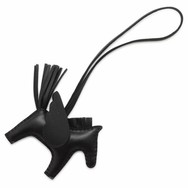 エルメス バッグチャーム ロデオPM ペガサス ブラック ラムスキン B刻印 黒 ソーブラック