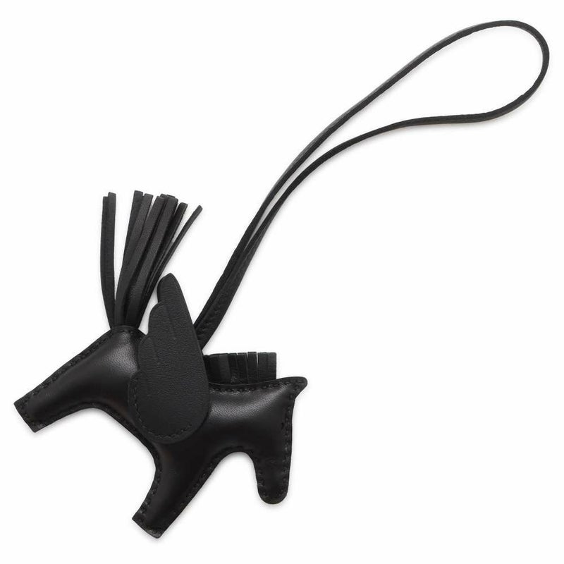 エルメス バッグチャーム ロデオPM ペガサス ブラック ラムスキン B刻印 黒 ソーブラック