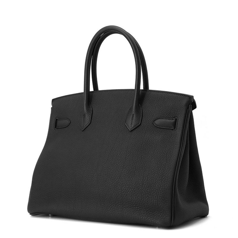 エルメス バーキン30 ブラック/シルバー金具 トゴ T刻印 HERMES Birkin ハンドバッグ 黒