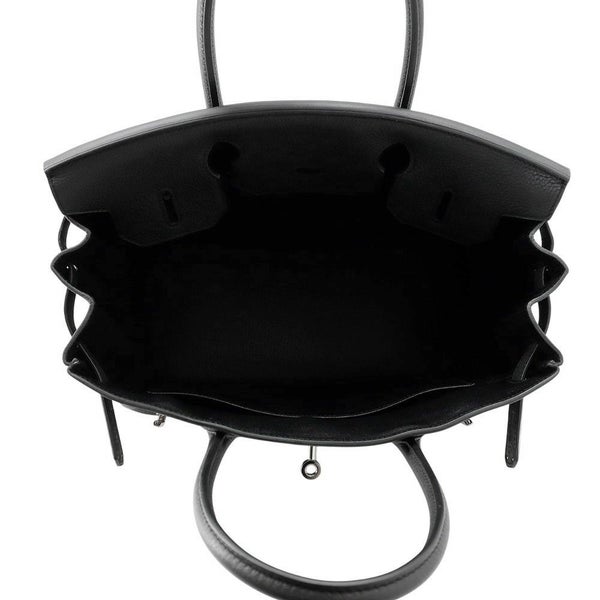 エルメス バーキン30 ブラック/シルバー金具 トゴ T刻印 HERMES Birkin ハンドバッグ 黒