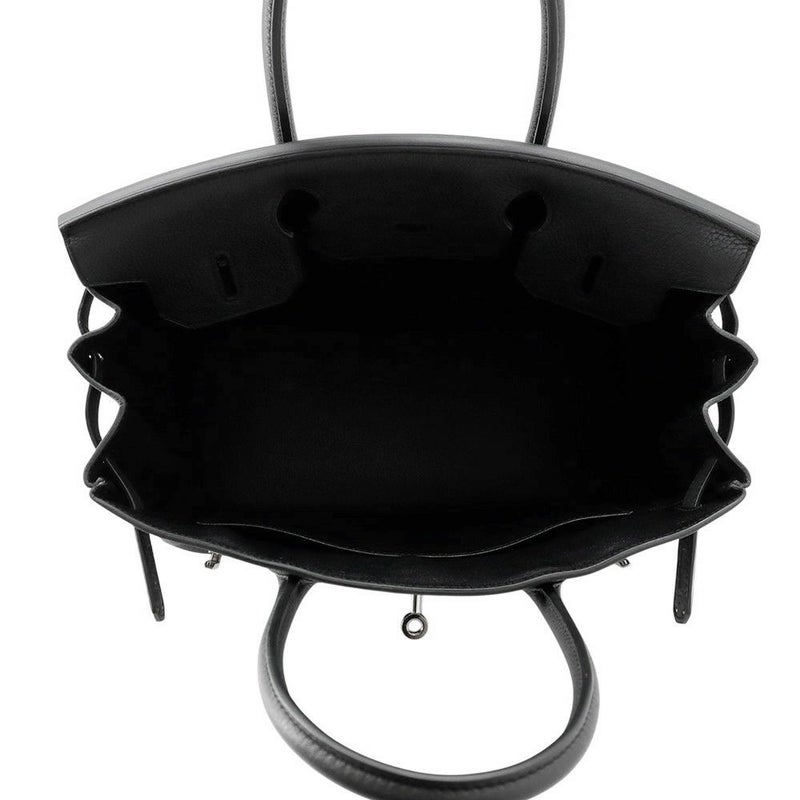 エルメス バーキン30 ブラック/シルバー金具 トゴ T刻印 HERMES Birkin ハンドバッグ 黒