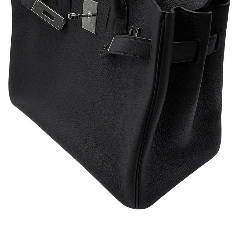 エルメス バーキン30 ブラック/シルバー金具 トゴ T刻印 HERMES Birkin ハンドバッグ 黒