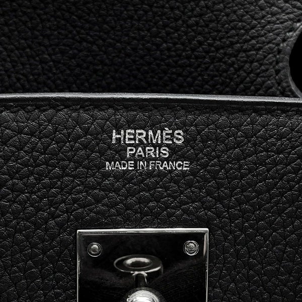エルメス バーキン30 ブラック/シルバー金具 トゴ T刻印 HERMES Birkin ハンドバッグ 黒