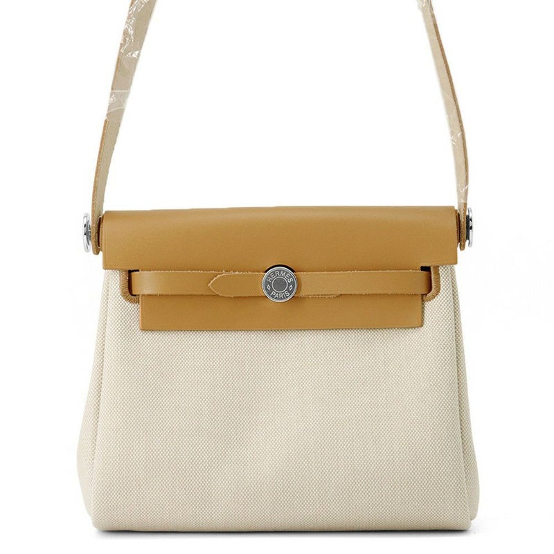 エルメス ショルダーバッグ エールバッグジップ ミニ ナチュラルサブレ/エクリュ/シルバー金具 トワルミリタリー/ヴァッシュハンター K刻印