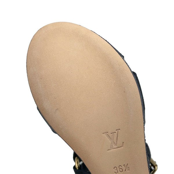 ルイヴィトン サンダル モノグラム・デニム ウェッジソール サンダル レディースサイズ36 1/2 靴