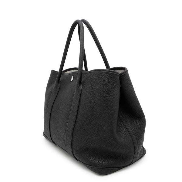 エルメス トートバッグ ガーデンパーティPM ブラック/シルバー金具 ネゴンダ C刻印 黒