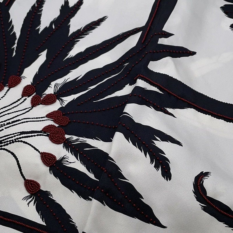 エルメス ストール  ブランデンブルク シルク ビーズ 筒型 HERMES スカーフ