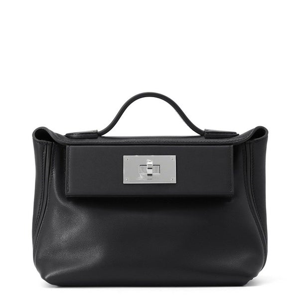 エルメス 24/24 サック ヴァンキャトル ミニ ブラック/シルバー金具 ヴォリュプト/スイフト K刻印 2wayショルダー 黒