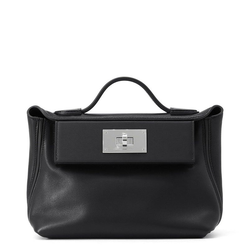 エルメス 24/24 サック ヴァンキャトル ミニ ブラック/シルバー金具 ヴォリュプト/スイフト K刻印 2wayショルダー 黒