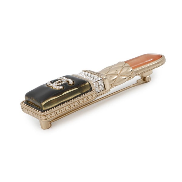 シャネル ブローチ ココマーク リップスティックモチーフ ラインストーン A22 V AB7677 CHANEL 口紅 アクセサリー