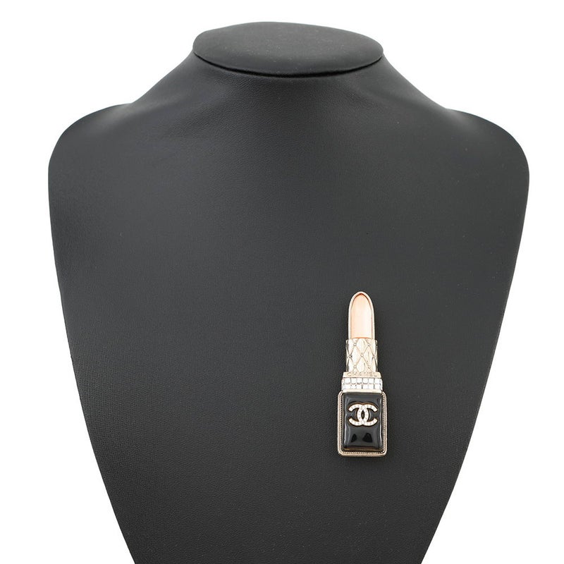 シャネル ブローチ ココマーク リップスティックモチーフ ラインストーン A22 V AB7677 CHANEL 口紅 アクセサリー