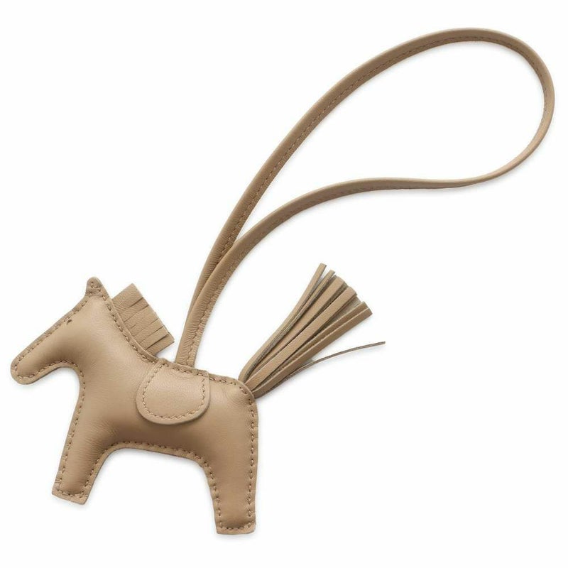 エルメス バッグチャーム ロデオ PM ベージュマルファ ラムスキン B刻印 HERMES チャーム