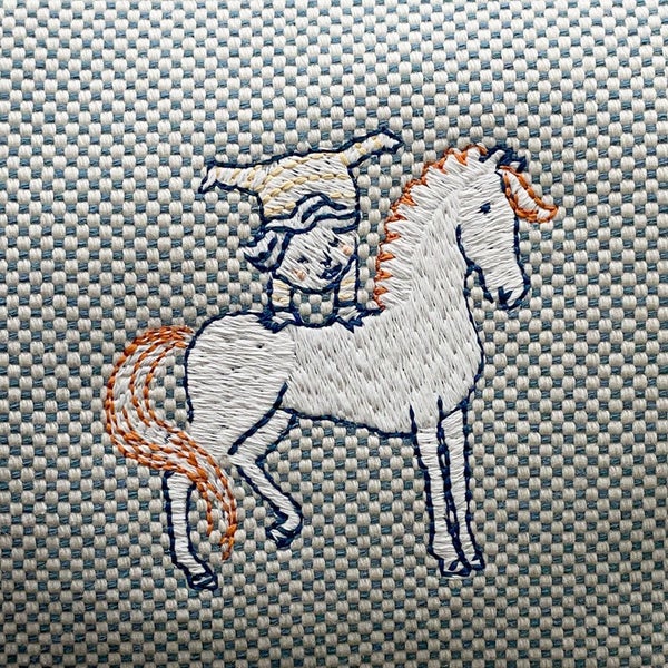 エルメス ポーチ ブリッド・ア・ブラックGM カブリオル ブルーナティエ/シルバー金具 キャンバス