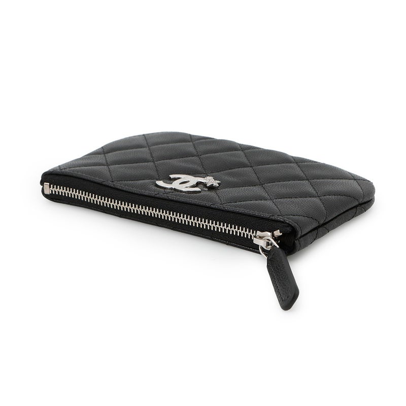 シャネル ミニポーチ マトラッセ スター ココマーク ソフトキャビアスキン AP4811 CHANEL コインケース 小銭入れ 黒