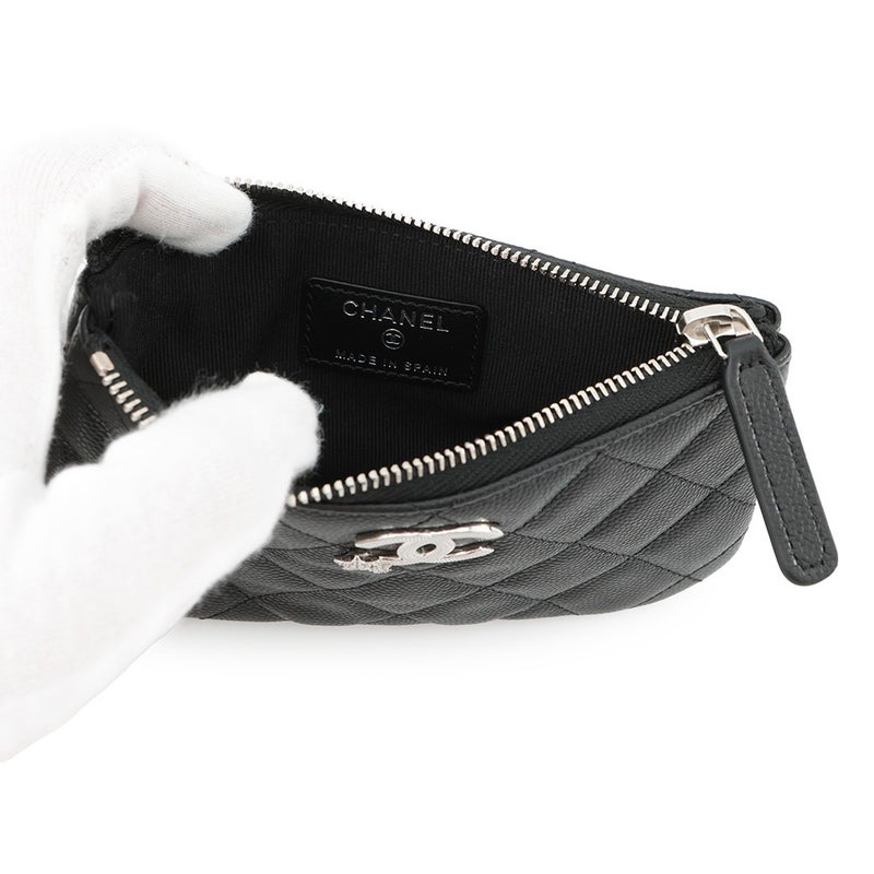 シャネル ミニポーチ マトラッセ スター ココマーク ソフトキャビアスキン AP4811 CHANEL コインケース 小銭入れ 黒