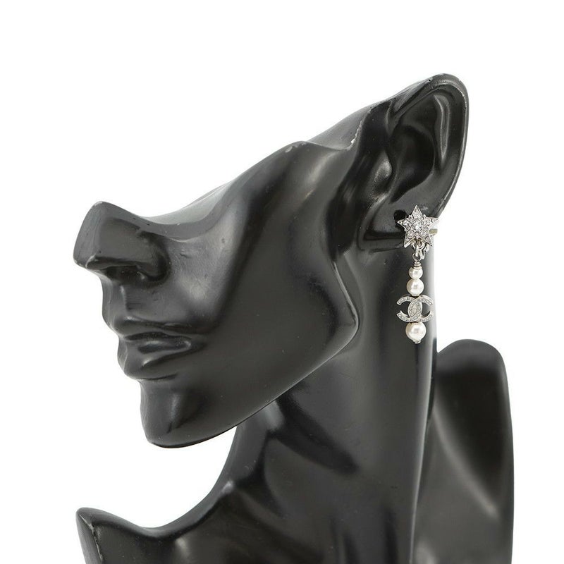 シャネル イヤリング ココマーク スター フェイクパール ラインストーン B20P AB3520 CHANEL アクセサリー