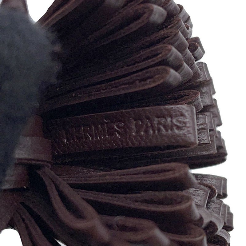 エルメス キーホルダー カルメン ウノドス ローズショッキング/ルージュセリエ/シルバー金具 ラムスキン