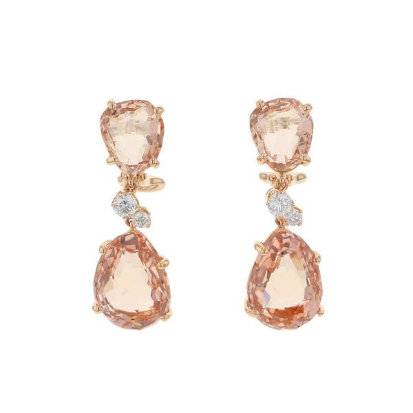 ポメラート ピアス バイア イヤリング モルガナイト ダイヤモンド 4P K18PGピンクゴールド POB0021_O7000_DB0MG