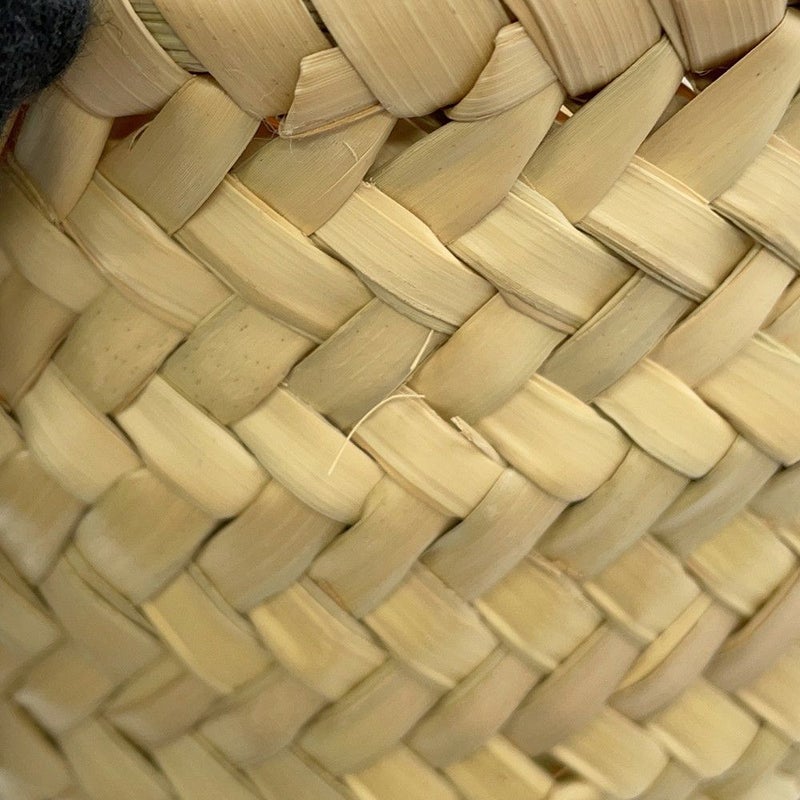 プラダ トートバッグ ウーブンパーム トライアングルロゴ かごバッグ ストロー レザー 1BG314 PRADA 白