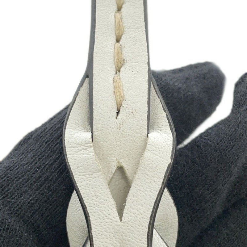 プラダ トートバッグ ウーブンパーム トライアングルロゴ かごバッグ ストロー レザー 1BG314 PRADA 白