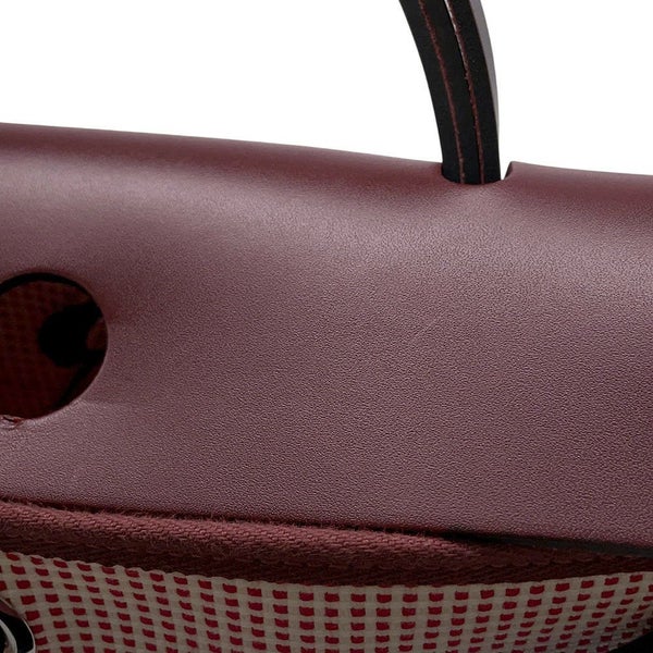 エルメス エールバッグジップPM ルトゥルネ フランボワーズ/ルージュアッシュ/ホワイト/シルバー金具 ヴァッシュハンター/トワルキャドリーユ U刻印