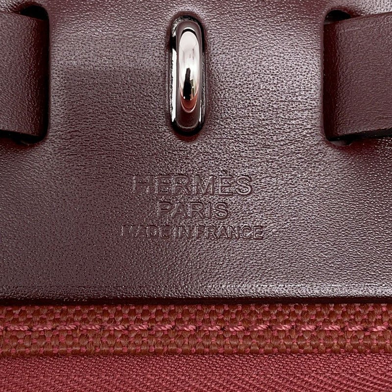 エルメス エールバッグジップPM ルトゥルネ フランボワーズ/ルージュアッシュ/ホワイト/シルバー金具 ヴァッシュハンター/トワルキャドリーユ U刻印