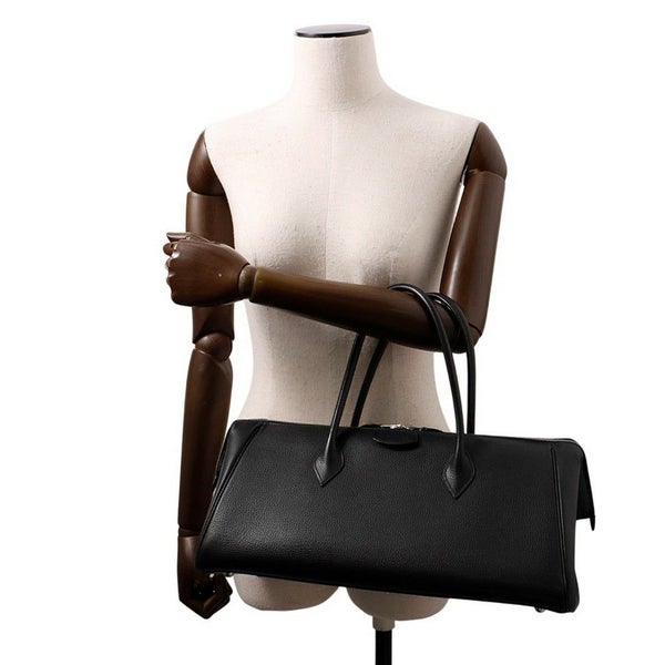 エルメス ハンドバッグ パリボンベイ ブラック/シルバー金具 アルデンヌ □J刻印 黒