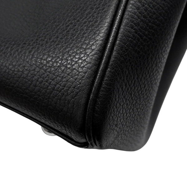 エルメス ハンドバッグ パリボンベイ ブラック/シルバー金具 アルデンヌ □J刻印 黒