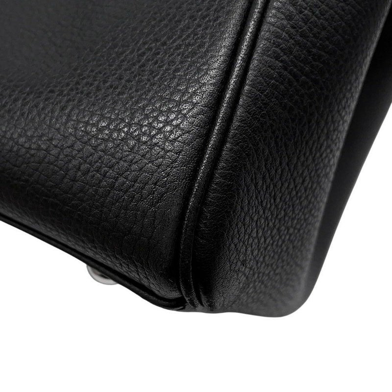 エルメス ハンドバッグ パリボンベイ ブラック/シルバー金具 アルデンヌ □J刻印 黒