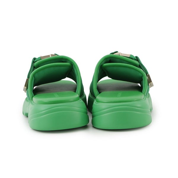 ボッテガヴェネタ サンダル Flash ダブルベルト ラバー メンズサイズ45 690034 BOTTEGA VENETA 靴 グリーン