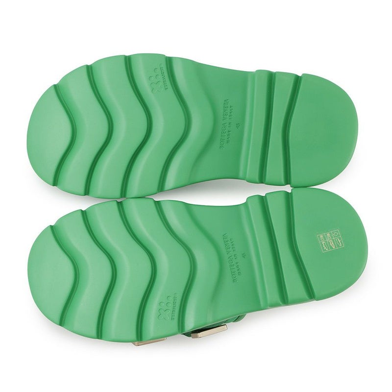 ボッテガヴェネタ サンダル Flash ダブルベルト ラバー メンズサイズ45 690034 BOTTEGA VENETA 靴 グリーン