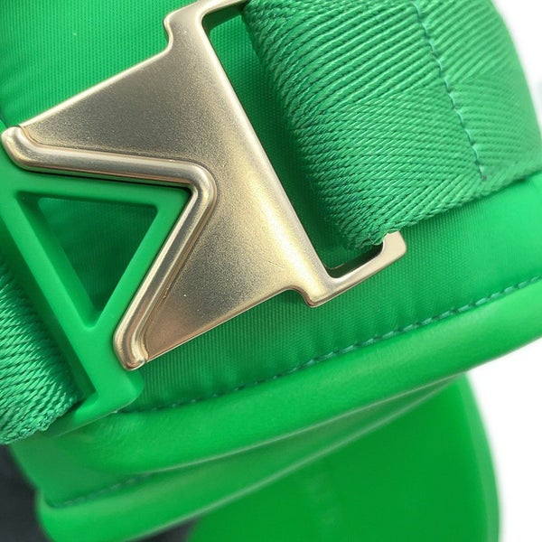 ボッテガヴェネタ サンダル Flash ダブルベルト ラバー メンズサイズ45 690034 BOTTEGA VENETA 靴 グリーン