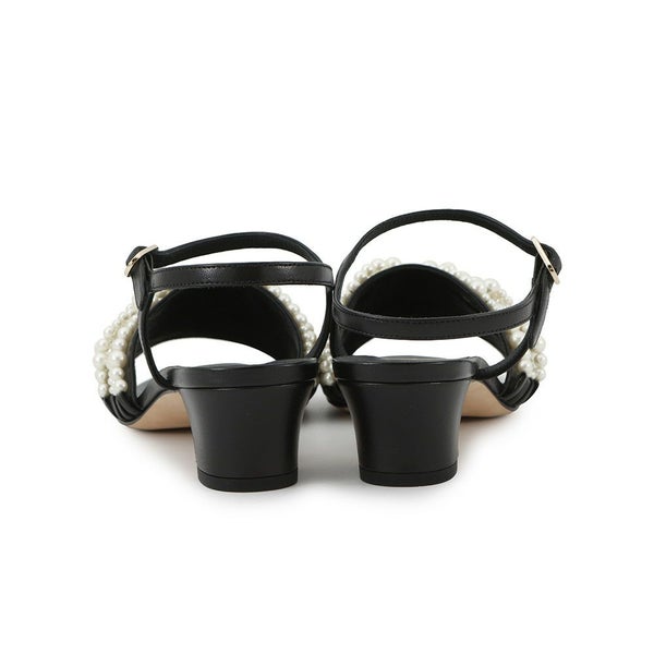 シャネル サンダル ココマーク ヒールサンダル フェイクパール レザー レディースサイズ38C G32699 靴 黒