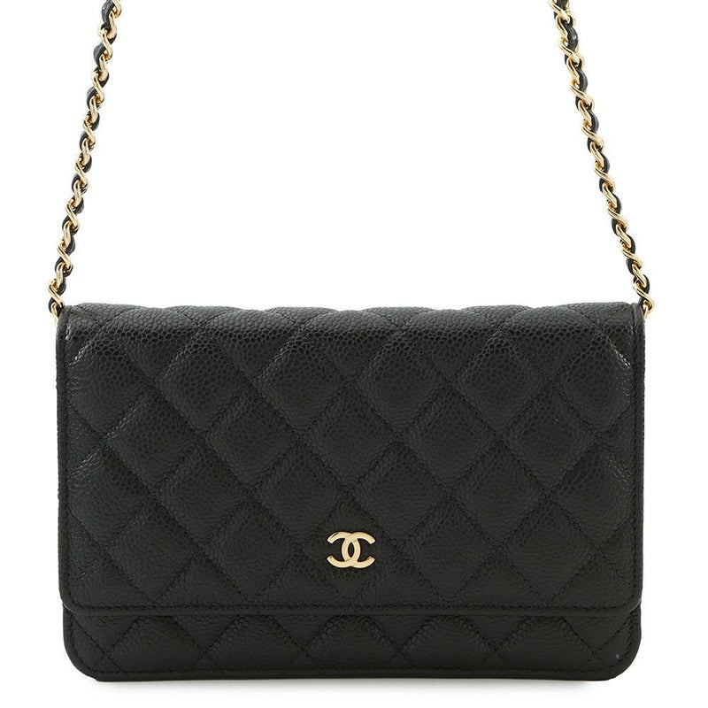 シャネル チェーンウォレット クラシック マトラッセ ココマーク キャビアスキン AP0250 CHANEL 財布 ブラック 黒
