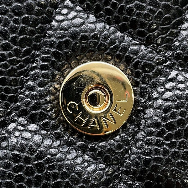 シャネル チェーンウォレット クラシック マトラッセ ココマーク キャビアスキン AP0250 CHANEL 財布 ブラック 黒