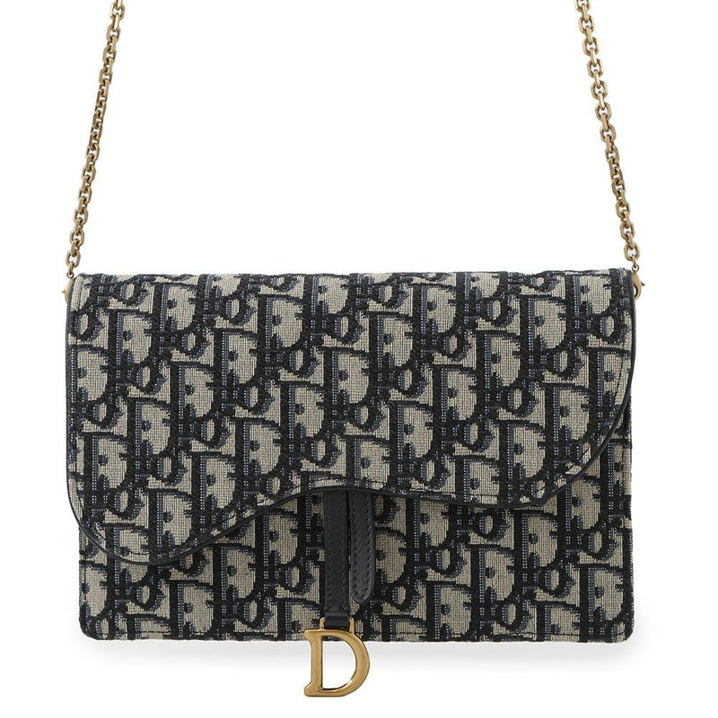 クリスチャン・ディオール チェーンショルダーバッグ オブリーク サドルポーチ Christian Dior チェーンウォレット トロッター
