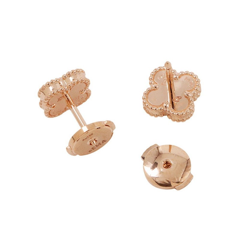 ヴァンクリーフ&アーペル ピアス スウィート アルハンブラ ピアス カーネリアン K18PGピンクゴールド VCARN6BO00